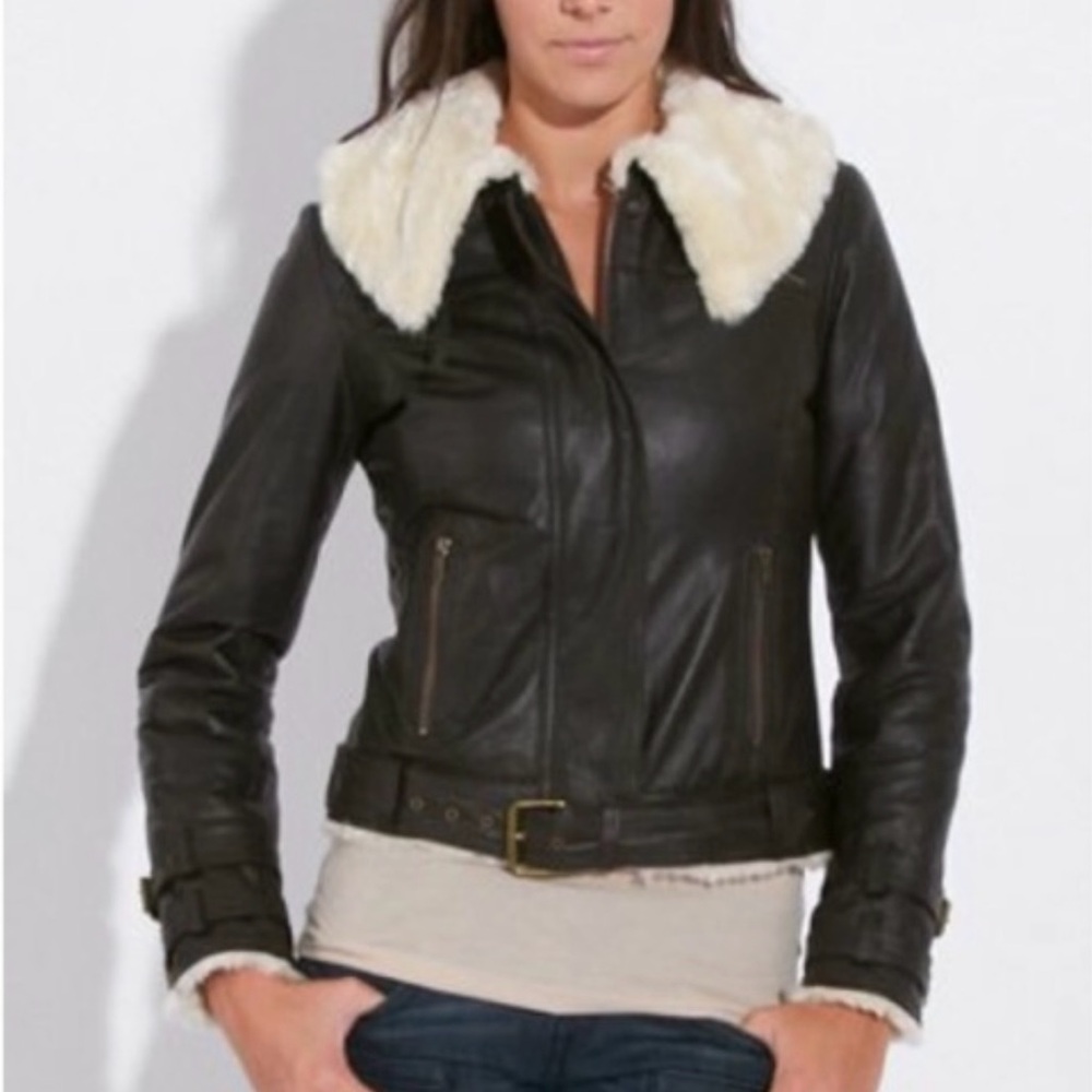Q40 Genuine Leather Fully Lined Aviator Motorcycle Jacket
